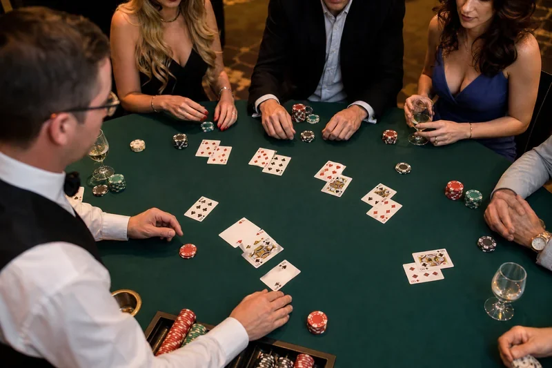 Ogólny wystrój kasyna — stół blackjacka